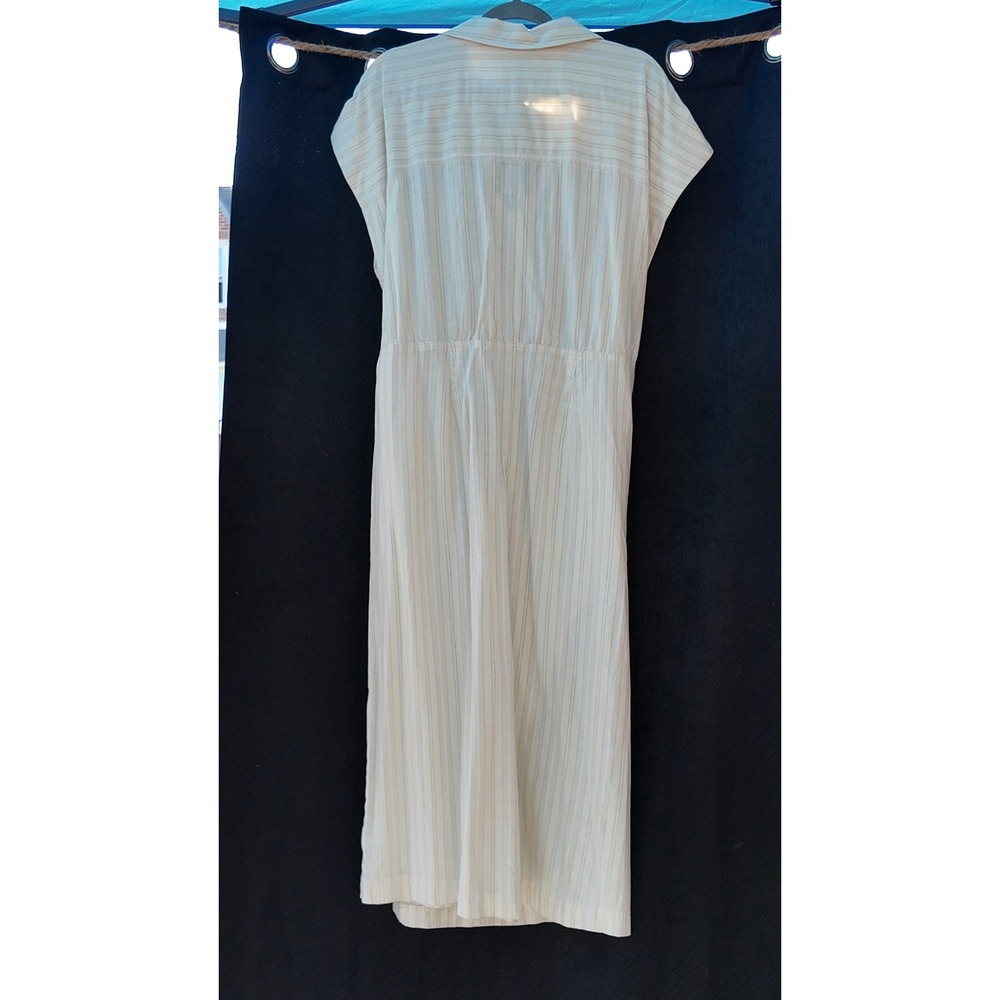 Universal Thread Womens Cream Pinstripe Wrap Midi Dress Large NWT